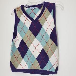Tess Designs Argyle Vest, Size Small